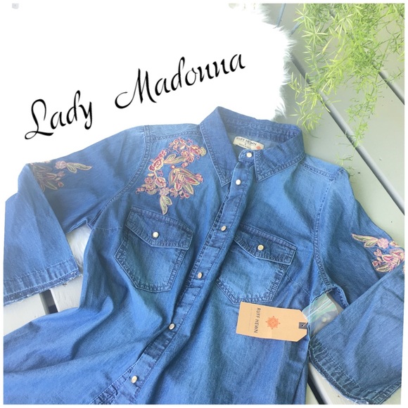 Ruff Hewn Tops - Embroiled Denim Shirt